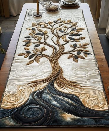 Dream Weavers Oak Quilted Table Runner