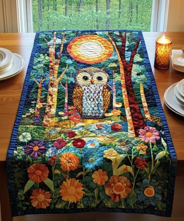 Dreamland Owl Quilted Table Runner
