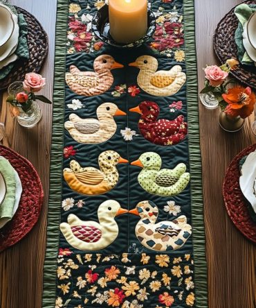 Duck House Quilted Table Runner