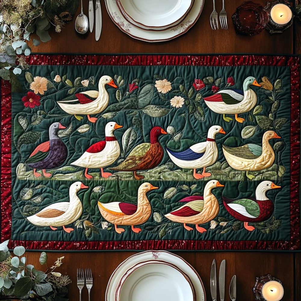 Duck Walk Quilted Table Runner
