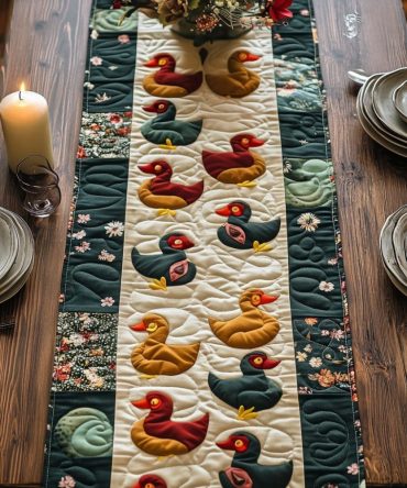 Duckling Pool Quilted Table Runner