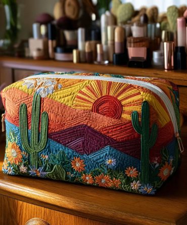 Dusty Trails Quilted Makeup Bag