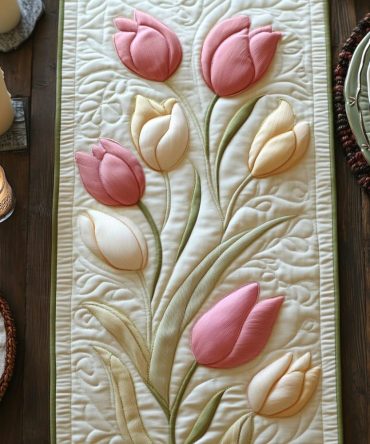Dutch Garden Delight Quilted Table Runner
