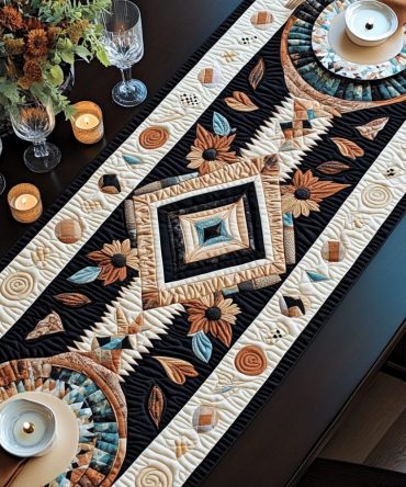 Earthy Tones Quilted Table Runner