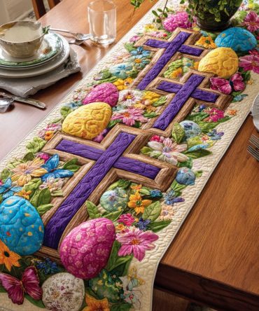 Easter Cross Quilted Table Runner