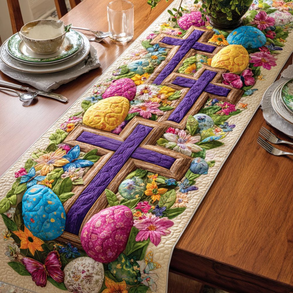 Easter Cross Quilted Table Runner