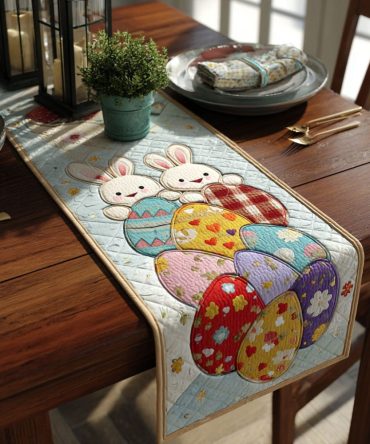 Easter Egg Harmony Quilted Table Runner