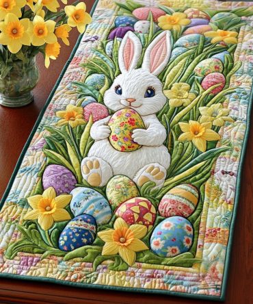 Easter Floral Quilted Table Runner