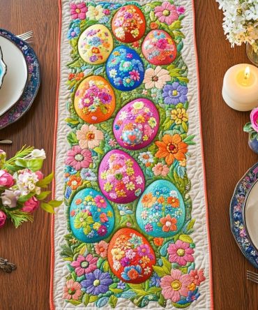Easter Garden Path Quilted Table Runner
