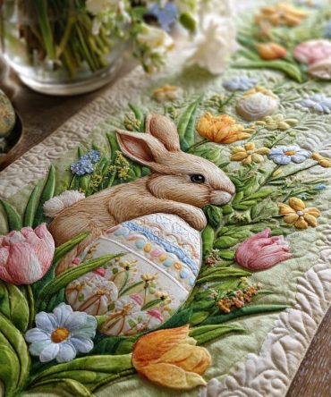 Easter Garden Quilted Table Runner