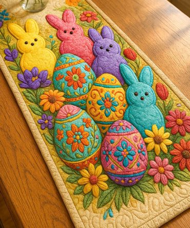 Easter Garden Quilted Table Runner