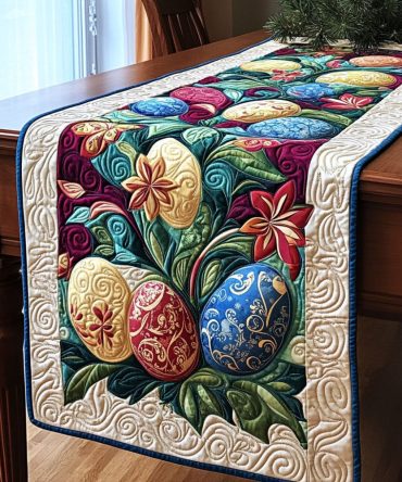 Easter Joy Delight Quilted Table Runner