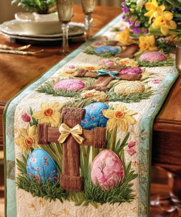 Easter Meadow Quilted Table Runner