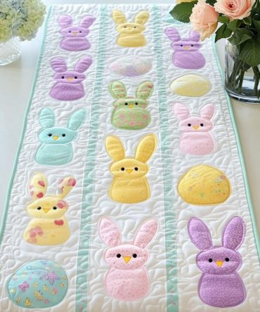 Easter Peeps Party Quilted Table Runner