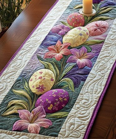 Egg Bloom Quilted Table Runner