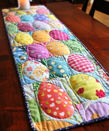 Egg Elegance Quilted Table Runner