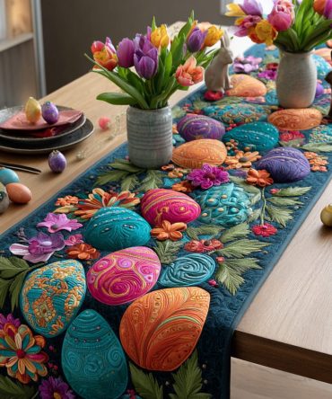 Egg Garden Quilted Table Runner