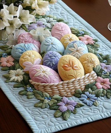 Egg Hunt Quilted Table Runner