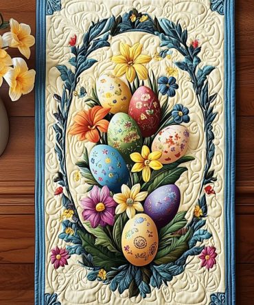 Egg Hunt Treasures Quilted Table Runner