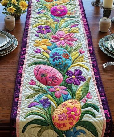 Egg Meadow Magic Quilted Table Runner