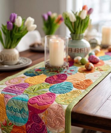 Egg Mosaic Quilted Table Runner