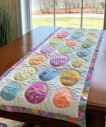 Eggstra Magic Quilted Table Runner