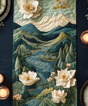 Elegant Bloom Quilted Table Runner