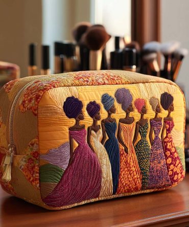 Elegant Queens Quilted Makeup Bag
