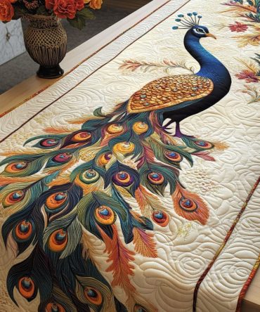 Elegant Tailspread Quilted Table Runner