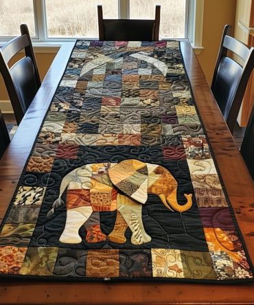 Elephant Prestige Quilted Table Runner