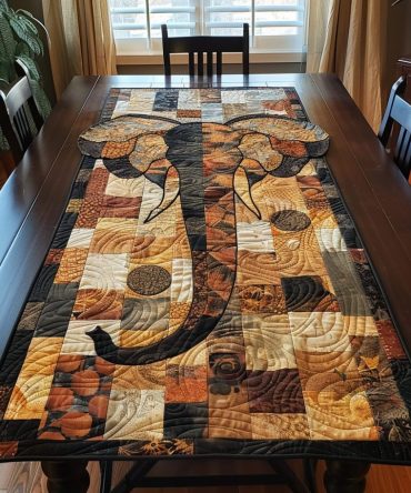 Elephant Safari Quilted Table Runner