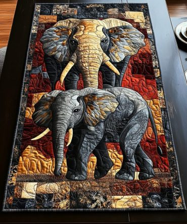 Elephant Band Quilted Table Runner