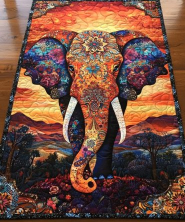 Elephant Spirit Quilted Table Runner