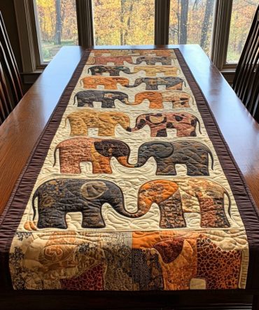 Elephant Trail Quilted Table Runner
