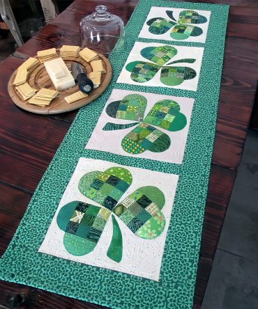Emerald Clover Quilted Table Runner