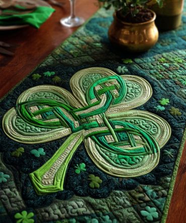 Emerald Clover Quilted Table Runner