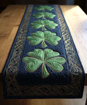 Emerald Clover Quilted Table Runner