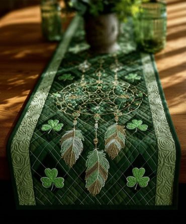 Emerald Dreamline Quilted Table Runner