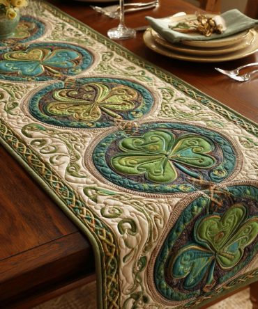 Emerald Spirit Quilted Table Runner