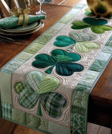 Emerald Table Quilted Table Runner