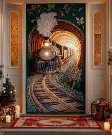 Emerald Tunnel Ride Quilted Door Cover