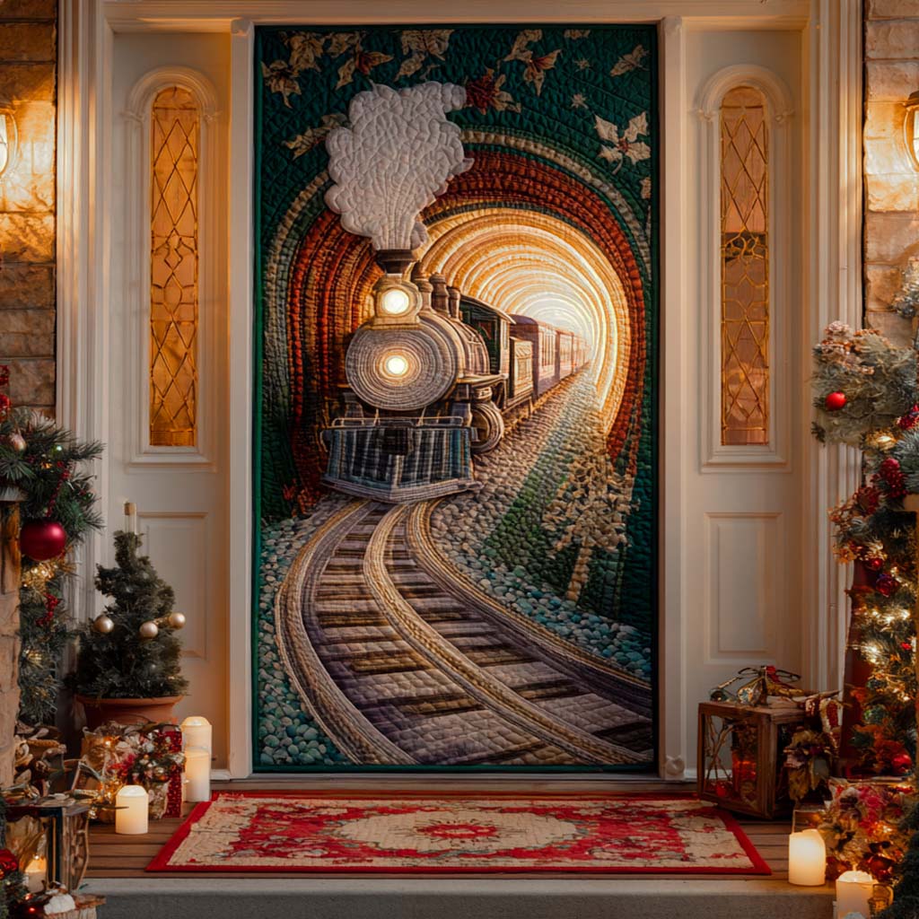 Emerald Tunnel Ride Quilted Door Cover