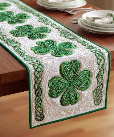 Emerald Weave Quilted Table Runner