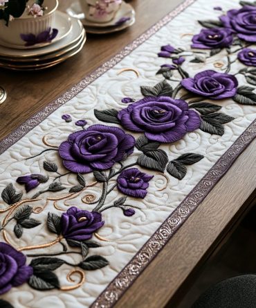 Enchanted Amethyst Quilted Table Runner
