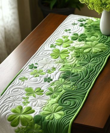 Enchanted Clover Quilted Table Runner