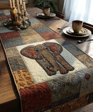 Enchanted Elephant Quilted Table Runner