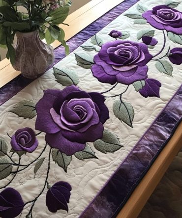 Enchanted Lavender Quilted Table Runner