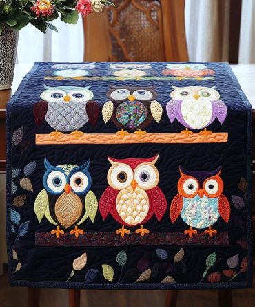 Enchanted Owl Haven Quilted Table Runner