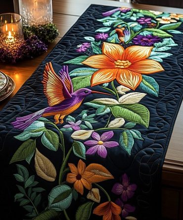 Enchanted Vines Quilted Table Runner