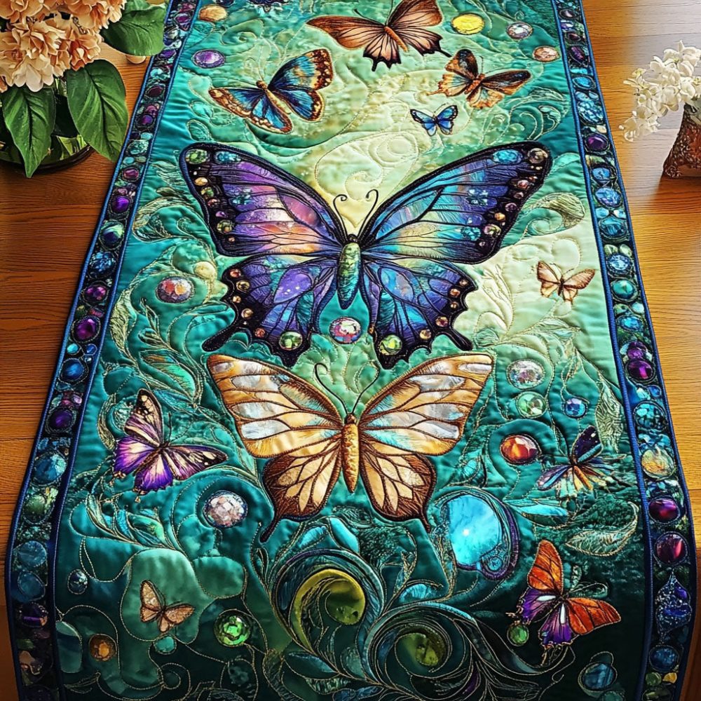 Enchanted Wings Quilted Table Runner